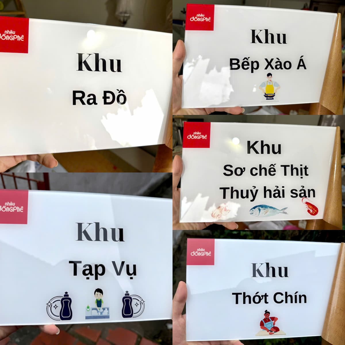 Biển chỉ dẫn khu bếp dùng trong nhà hàng, bếp ăn công nghiệp